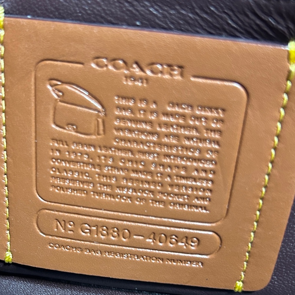 COACH SIGNATURE LEATHER DINKY - METALLIC GRAPHITE - Picture 10 of 11